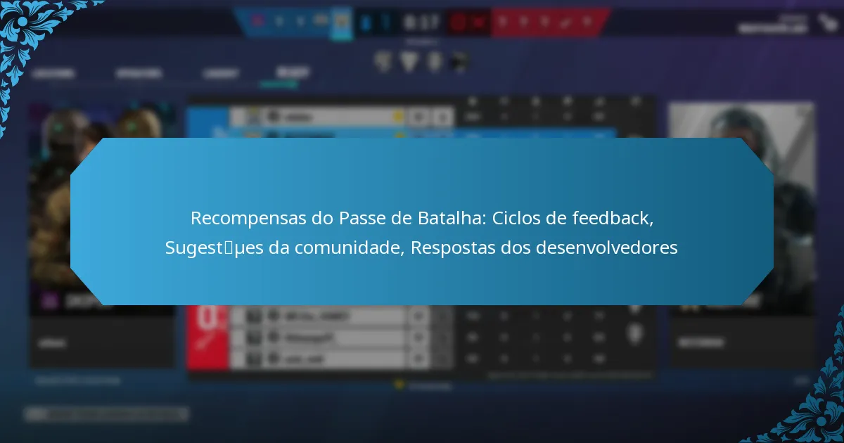 Recompensas do Passe de Batalha: Ciclos de feedback, Sugestões da comunidade, Respostas dos desenvolvedores