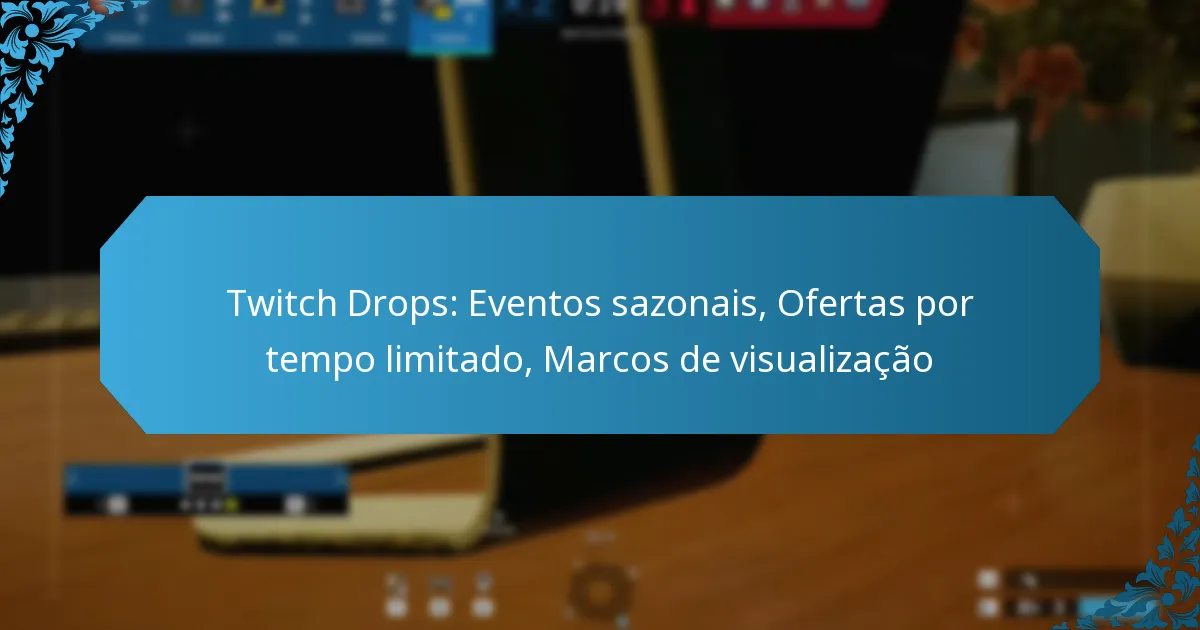 Twitch Drops: Eventos sazonais, Ofertas por tempo limitado, Marcos de visualização